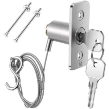 Garage Door Emergency Lock Set Stainless Steel Mechanism with Installation Accessories