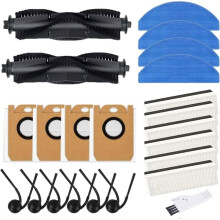 L8000 Replacement Parts for L8000 Robot Vacuum Roller Side Brush HEPA Filter Mop Pad Dust Bag