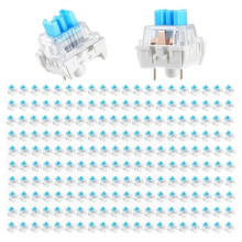 200 Stuks 3-Pins Blauwe Mechanische ToetsenbordSwitches, Klikkende Tactiele Toetsen voor de Meeste Gamingtoetsenborden