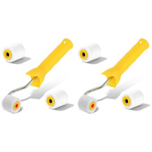 2X Extra Small Roller Paint Brush Wool,1 Inch Paint Roller + 4 Rollers Tiny Paints Brushes Tool