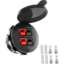 Caixa Dupla para Montagem em Painel para Conectores para Anderson e para Anderson Powerpole, Kit de Conectores PowerPort-2 À Prova de Intempéries