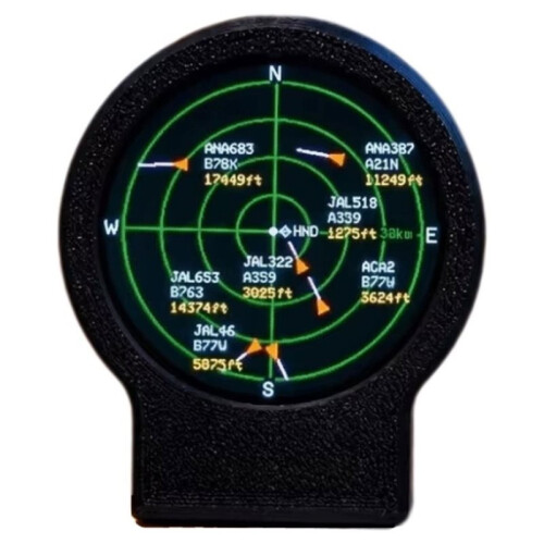USB-C Deskradar Live ADS-B Flight Tracker Gadget Sonar-Grid Display PLA Shell Aviation Desktop Ornament for Enthusiasts 1