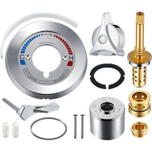 Retrofit Trim Kit and Valve Rebuild Kit for Symmons/Temptrol, Includes Escutcheon Dome Cover, Diverter, Handle, Spindle