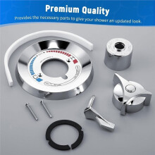 Trim Kit for Symmons/Temptrol Tub Shower Faucet, Includes Escutcheon, Dome Cover, Diverter Handle and Tri-Star Handle