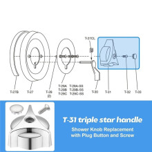 Shower Faucet Handle for Symmons/Temptrol, Knob Single Handle with Screw and Plug Button for Tub and Shower Faucets