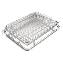 Quality Non-Stick Oven Baking Tray with Elevated Mesh Basket for Oven 2 Piece Set Air Fryer Basket Tray for Oven