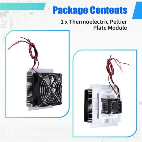 2X Thermoelectric Peltier Plate Module Cooling System Radiator for Small Space Cooling