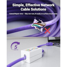 VCE Cat6 Ethernet Junction Box 5 Pack, Network Splice Connector for Cat6 Cables, RJ45 Ethernet Inline Coupler