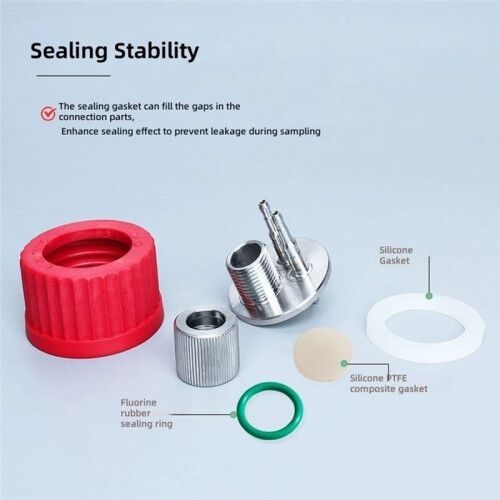 GL45 Bottle Cap PH Electrode Sampling Mouth GL45 Fermenter Refill Bottle Sampling Receiver Bottle Mouth Accessories 2