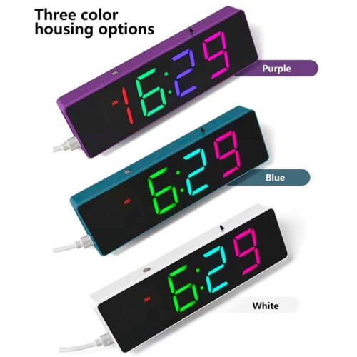 -RGB LED Digital Alarm Clock DIY Kit,Electronic Soldering Practice Module for Beginners and Hobbyists 2