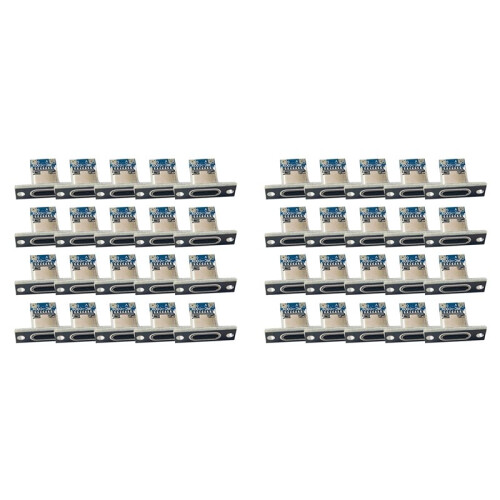 40Pcs USB Jack 3.1 Type-C 2Pin Female Connector Jack Data Charging Port Small Electrical Charging Base with Fixing Plate