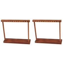 2X Jewelry Display Stand Solid Wood Necklace Hanging Countertop Rack for Chains Earrings Bracelets Showcase Storage Rack