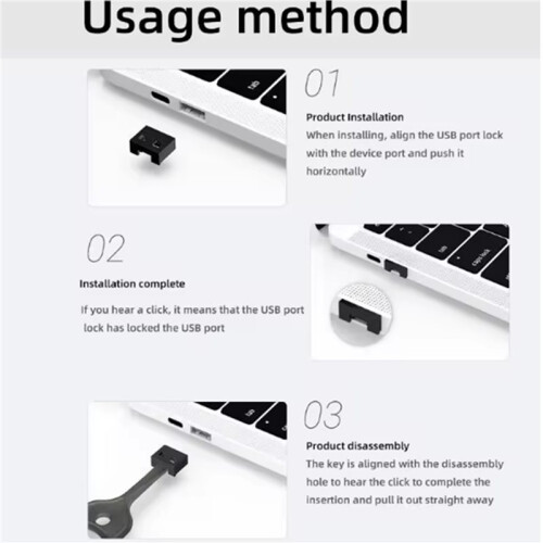 2X USB Port Blockers USB A Port Covers Enhances Data Security Port Protections for Computers and Notebook 2