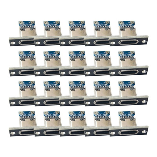 40Pcs USB Jack 3.1 Type-C 2Pin Female Connector Jack Data Charging Port Small Electrical Charging Base with Fixing Plate 1