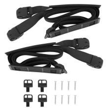 Heavy Duty Hot Tub Cover Wind Straps, 9.5 Ft, 2Pcs Adjustable Length 67"-116", with Screws, Locking Latches and Keys