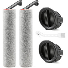 2P Brush Rollers and 2P HEPA Filters Replacement Part Kit Compatible for  H14 / H14 Pro Wet Dry Vacuum Cleaner