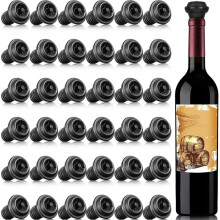 36 Pieces Silicone Wine Stoppers Vacuum Seal Reusable,Black for Wine Bottles, Airtight Seal Keeps Fresh, Vacuum Saver