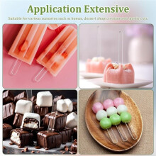 150 Pcs Reusable Acrylic  Sticks , 4.5 in Transparent Cakesicle Mold Mirror  Sticks for Cake Pops B
