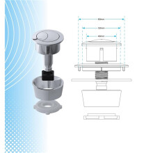 2X Universal Toilet Flush Button Kit - Toilet Push Button Dual Flush Replacement for 40mm, 50mm & 60mm Cistern Lid Holes