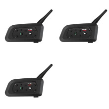 3X V6 -Motorradhelm-Headset mit 1500M BT-Interphone-Kommunikationssystem für 6 Fahrer, Wasserdicht
