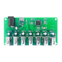 USB 2.0 Hub Module 1 to 7 Port Powered USB Splitter Board Seven Port USB Expansion Module with Power Supply MicroUSB
