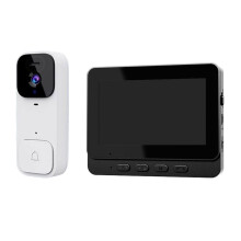 Wireless Doorbell Camera with Monitor  Video Doorbell System 2-Way Audio Home Security Intercom Kit B
