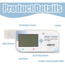 180 Days Temperature and Humidity Data Logger Waterproof USB Logger PDF Report LCD Display for Transport Storage
