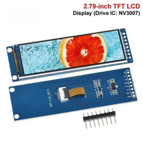 Módulo de Tela LCD TFT NV3007 de 2,79 Polegadas com Resolução de 142x428 e Conexão Serial SPI de 8 Pinos. 2
