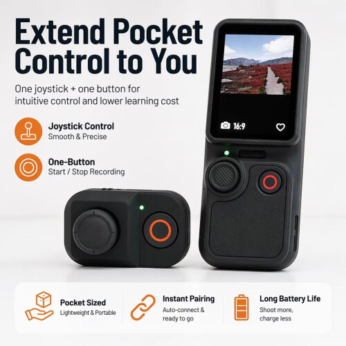 Photography  Remote Shutter for  Osmo Pocket 4/4P/3 with Active Tracking Joystick Zooming Wireless Control 2