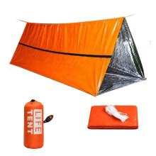 Emergency Survival Tent Kit, 2 Person PE Tube Shelter with Premium Pouch, Whistle for Camping Hiking Car