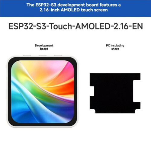 Placa de Desenvolvimento ESP32-S3 com Display AMOLED de 2,16 Polegadas, 16,7 Milhões de Cores, Resolução 480x480, Wi-Fi BLE5 para  ESP-IDF 1