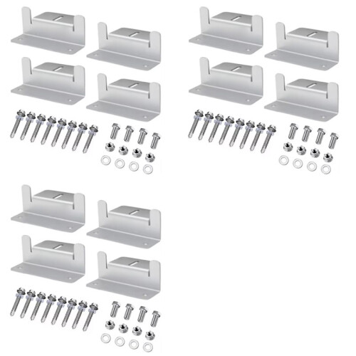 12 Set Solar Panel Mounting Bracket Kits PV Panel Roof Solar Panel Aluminum Mounting Z Type Bracket