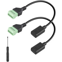 Cavo USB-C con Connettore USB-C Femmina A 5 Pin Senza Saldature e Morsetti A Vite. Connessione Senza Saldature, Cablaggio DIY, Design Compatto.
