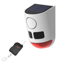 Solar Motion Sensor Alarm with Remote Control Outdoor Animal Repeller Sound Noise Maker Motion Detector for Yard Farm