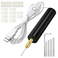 110-Teiliges Elektrisches Harzbohrer-Handbohrer-Set für Harzgussformen, Elektrischer Stiftbohrer-Schraubstock-Satz mit Bohrer (0,8 Bis 1,2 mm)