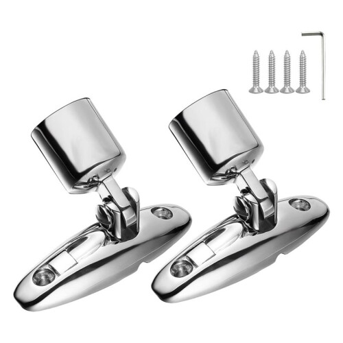 2 Pair Boat Bimini Top Hardware, Side-Mount Quick-Release Deck Hinges with Eye End Cap , Bimini Top Parts