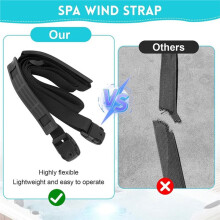 Sangles de Fixation Robustes pour Couverture de Spa, 2,9 M (9,5 Pi), Longueur Réglable de 170 à 295 cm (67 à 116 Po), avec Vis, Loquets de