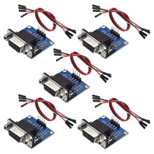 5 Módulos Convertidores MAX3232 RS232 A TTL con Cable, Cambio de Nivel de 3,3 V A 5 V, Transmisión Serial Confiable para MCU para