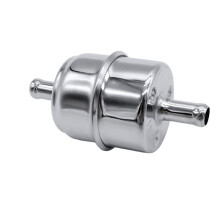 9746 Filtro de Combustible Cromado Tipo Canister para Manguera en Línea de 3/8" con Carburador de Alto Flujo para Chevy para para Filtro de