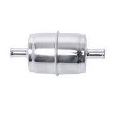 Chrome Fuel Filter Inline 5/16" Hose Carbureted Gasoline Filter for Chevy Mopar Universal Metal-Cased Filter 5/16"