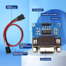 5 St MAX3232 RS232 Till TTL-Omvandlarmodul med Kabel, 3,3V-5V Nivåförskjutning, Pålitlig Seriell Överföring för Arduinos Mikrokontroller.