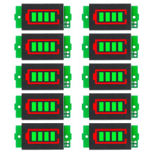 10PCS 1-8S Lithium Battery Capacity Indicator Module Three String LED Lithium Battery Pack Indicator Board 3-34V B
