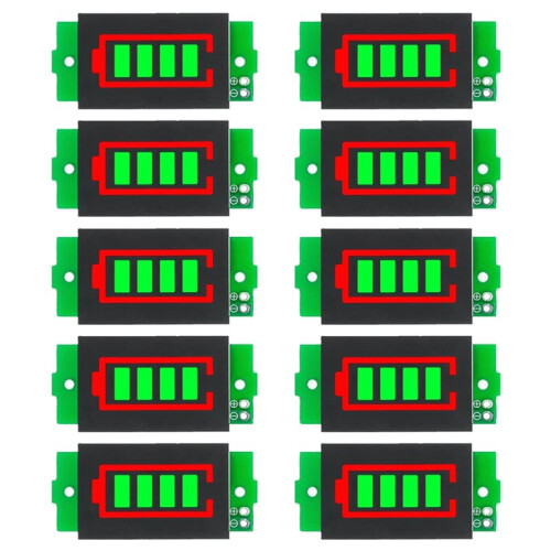 10PCS 1-8S Lithium Battery Capacity Indicator Module Three String LED Lithium Battery Pack Indicator Board 3-34V B