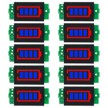 10 Stück 1-8S Lithium-Batterie-Kapazitätsanzeigemodul mit Drei LED-Strängen, Anzeigeplatine für Lithium-Batteriepacks, 3-34 V A