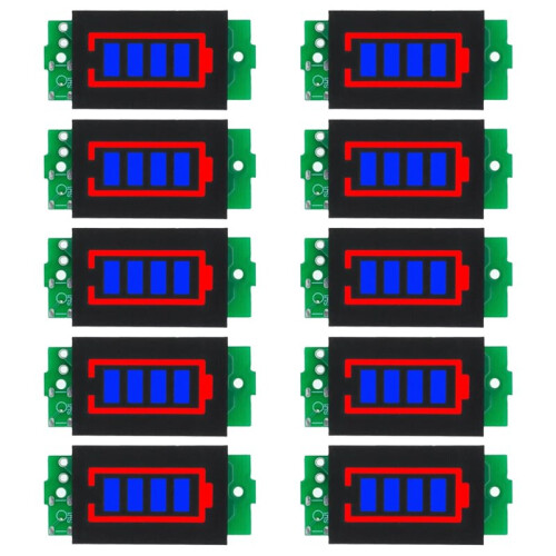10PCS 1-8S Lithium Battery Capacity Indicator Module Three String LED Lithium Battery Pack Indicator Board 3-34V A