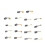 180Pcs 18 Sizes Electric Motor Carbon Brushes Replacement for Hammer Drills Circular Saws Power Tool 2