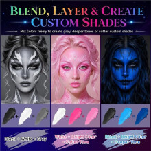 Basic Face and Body Painting Palette, 20 Shades, Oil-Based Special Effects Makeup Set.