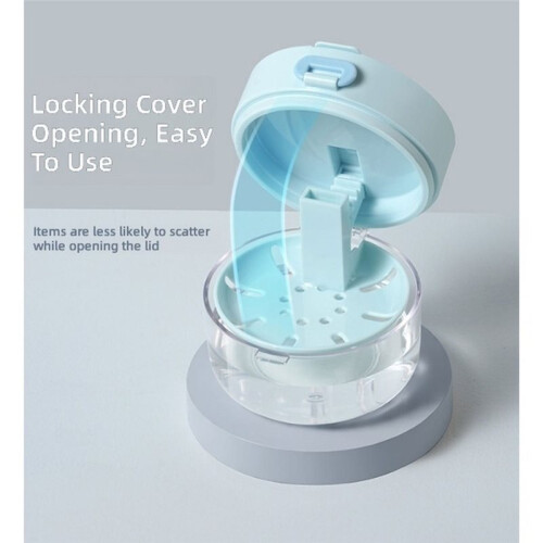 Portable Denture & Retainer Case (with Snap-Lock Lid) - Leak-Proof Travel Case for Dentures, Retainers 2