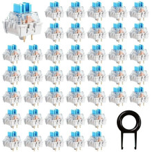 90-Delade Tangentbordsbrytare med Brytaravdragare, 3-Stifts Blå Tangentbordsklickare, Ersättning för Dammtäta Mekaniska Tangentbordsbrytare.