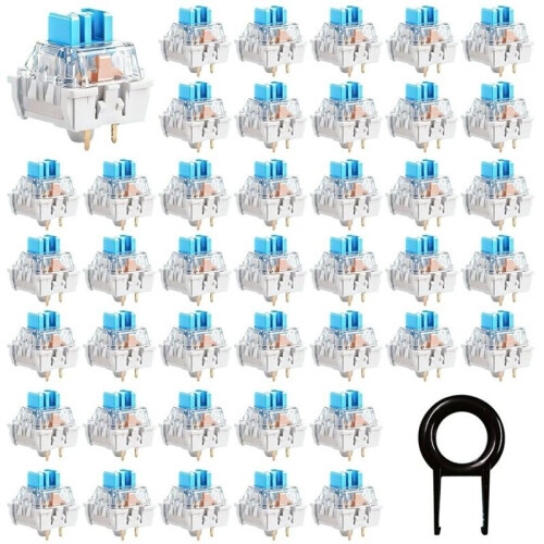 90Pc Keyboard Switches with  Puller,3PIN  Keyboard Clicker Replacement Dustproof Mechanical Keyboards Switches